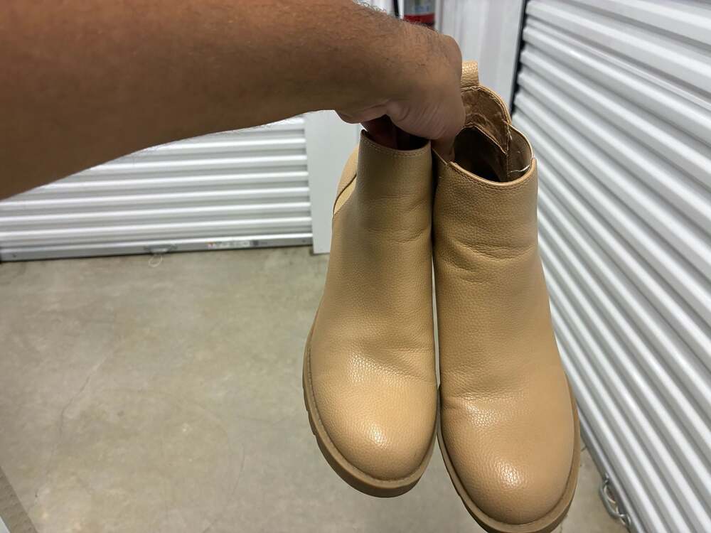 Xappeal Women's Beige Chelsea Block Heel Lug Sole Ankle Boots Size 11